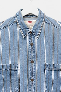 Vintage 1990s Levi’s® Cotton Denim Stripe Long Sleeve Button Up Shirt