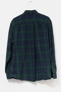 Vintage Y2K L.L. Bean Navy Blue Green Plaid Flannel Shirt