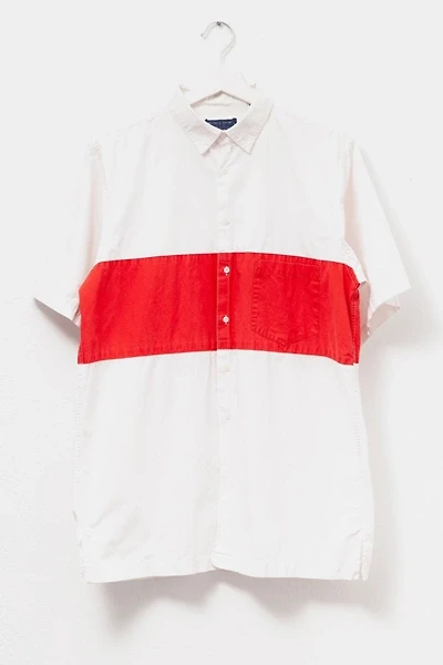 Vintage 1990s Lands End Stripe Short Sleeve Polo Shirt