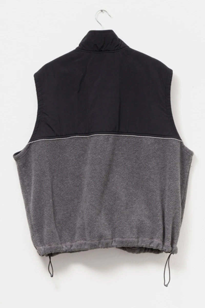 Vintage 1990s Eddie Bauer Gray Black Technical Fleece Vest