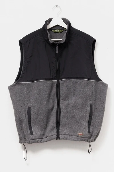 Vintage 1990s Eddie Bauer Gray Black Technical Fleece Vest