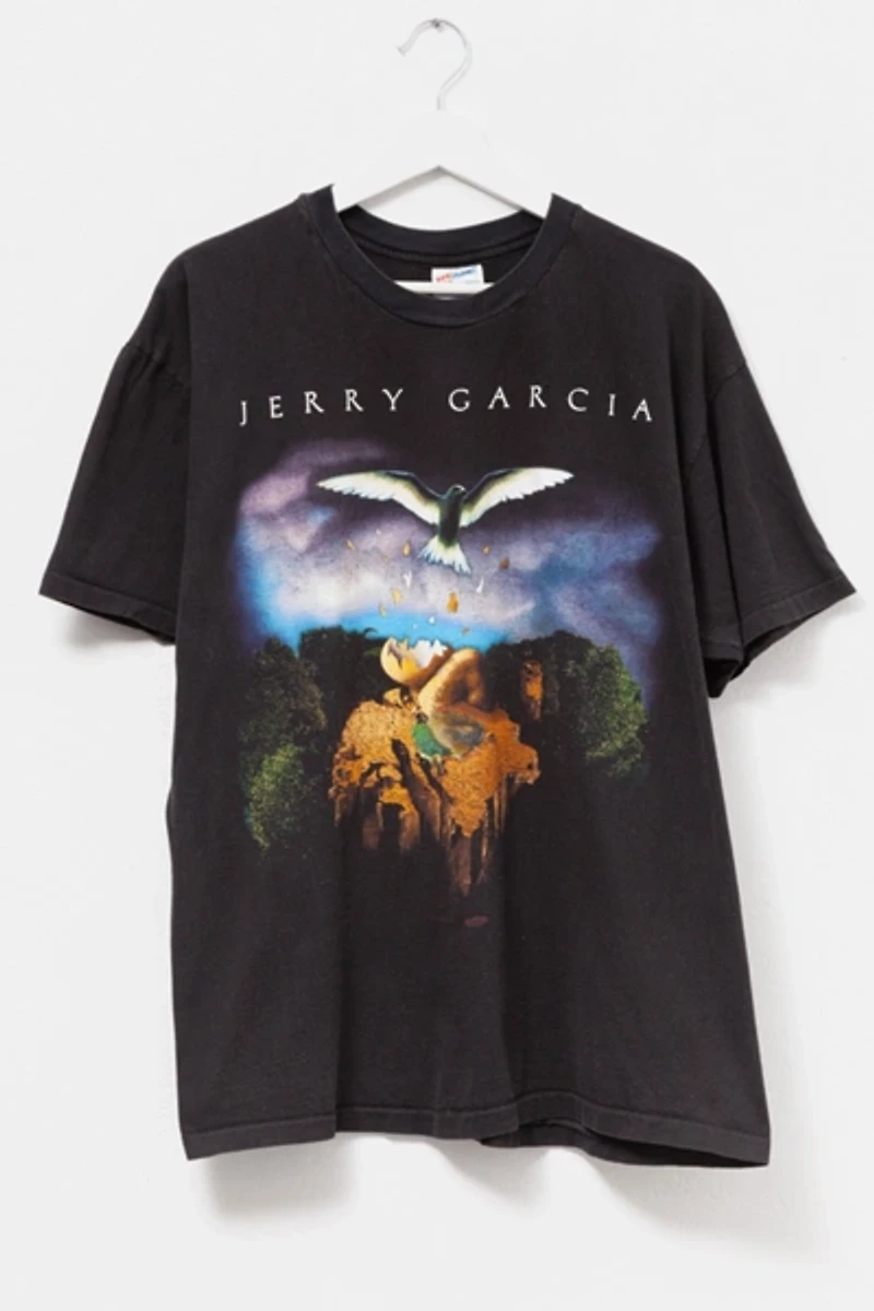 Vintage 1990s Jerry Garcia Distressed Graphic Band T-Shirt