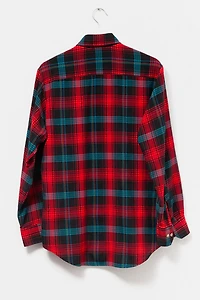 Vintage 1970s Distressed Plaid Button Up Shirt