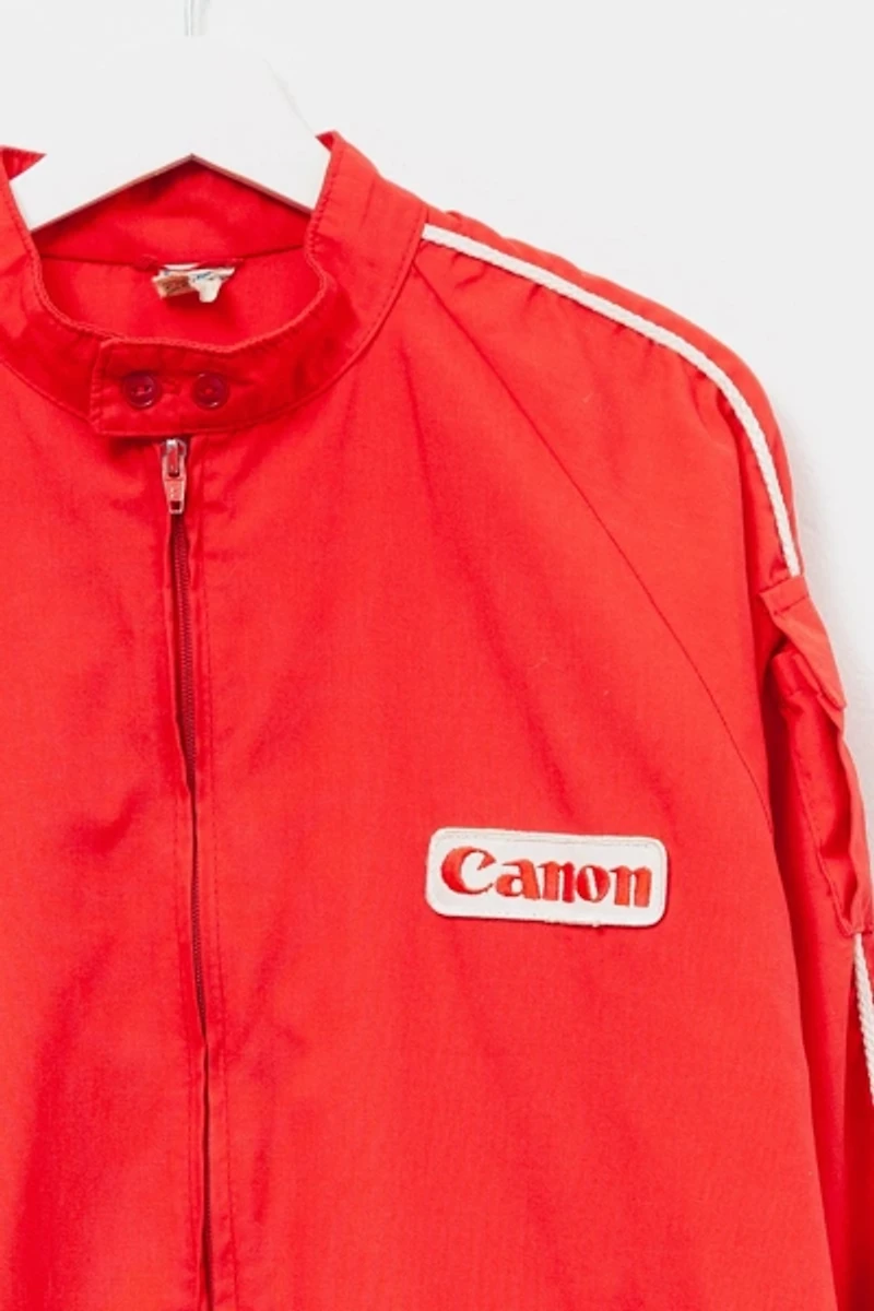 Vintage 1980s Canon Cameras Red Lightweight Jacket