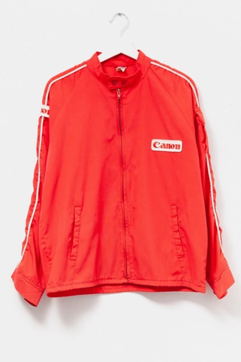 Vintage 1980s Canon Cameras Red Lightweight Jacket