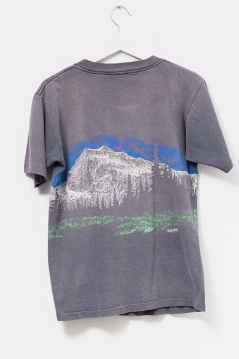 Vintage 1980s Distressed Black Mountain Graphic T-Shirt