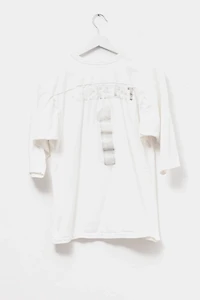 Vintage 1980s Distressed White Cotton Football Jersey