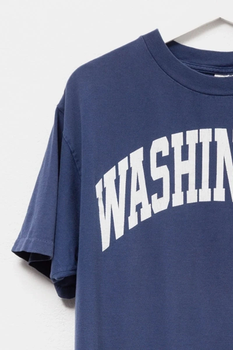 Vintage 1990s Distressed Washington Navy Blue T-Shirt