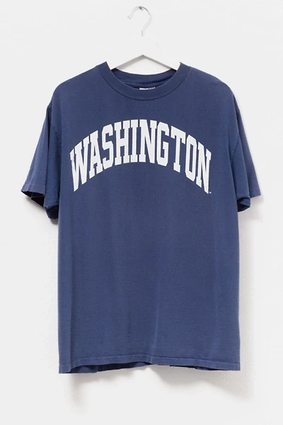 Vintage 1990s Distressed Washington Navy Blue T-Shirt