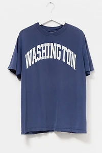 Vintage 1990s Distressed Washington Navy Blue T-Shirt