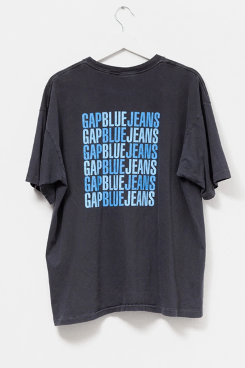 Vintage 1990s Gap Blue Jeans Distressed Pocket T-Shirt