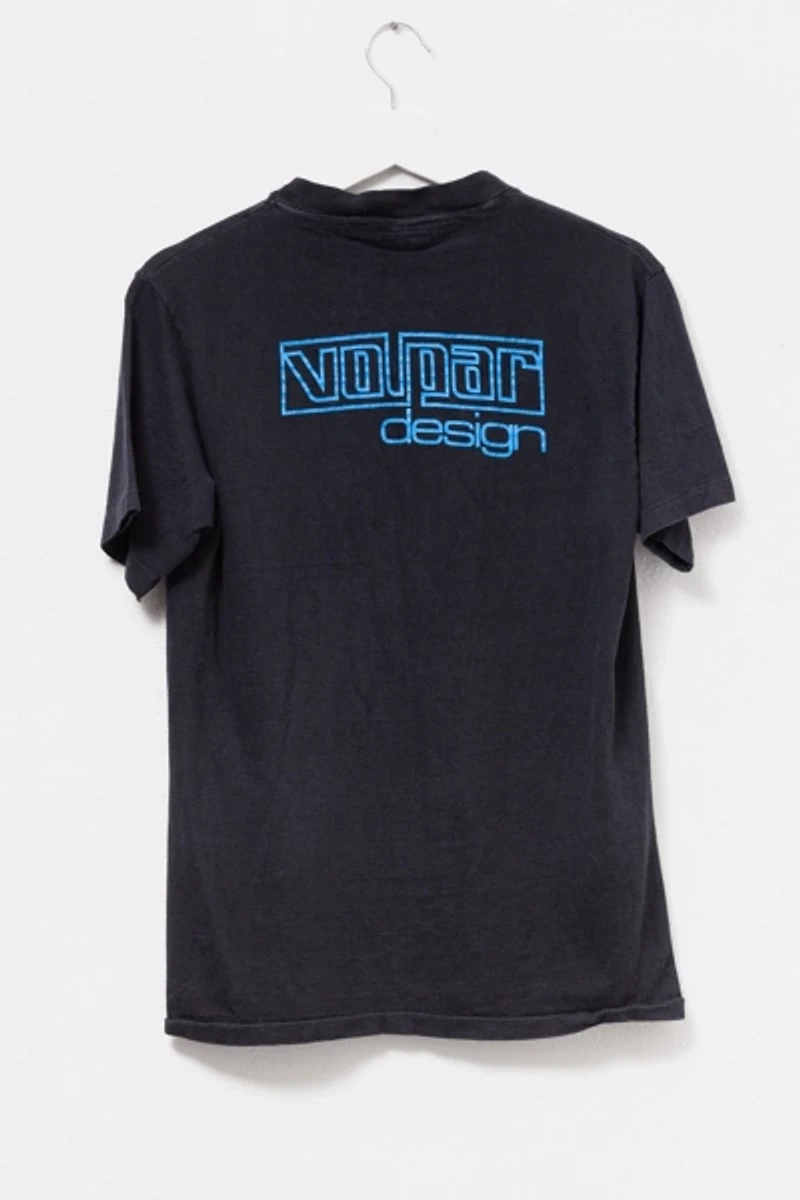 Vintage 1980s Lightning Bolt Black Graphic Cotton T-Shirt