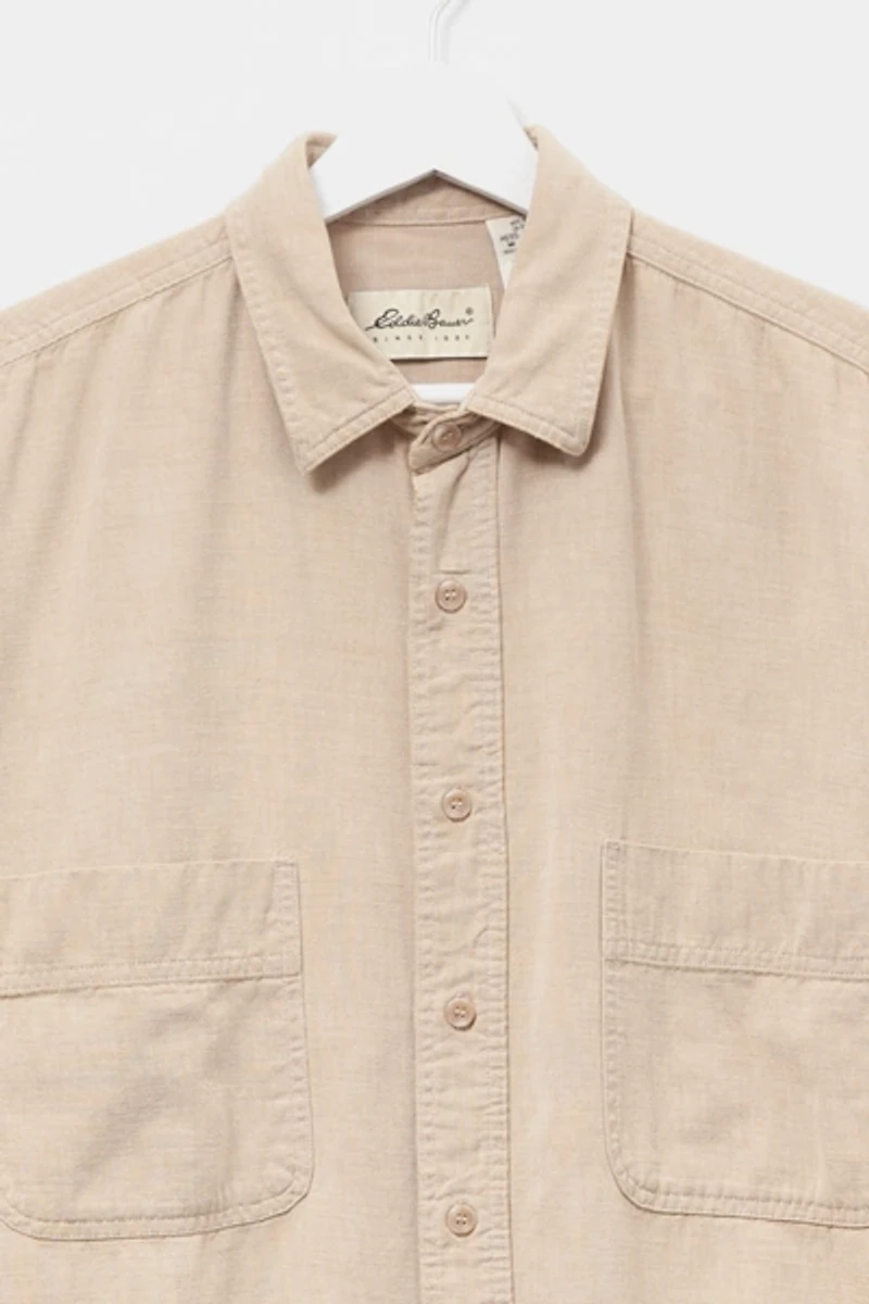 Vintage 1990s Eddie Bauer Brown Cotton Button Up Shirt