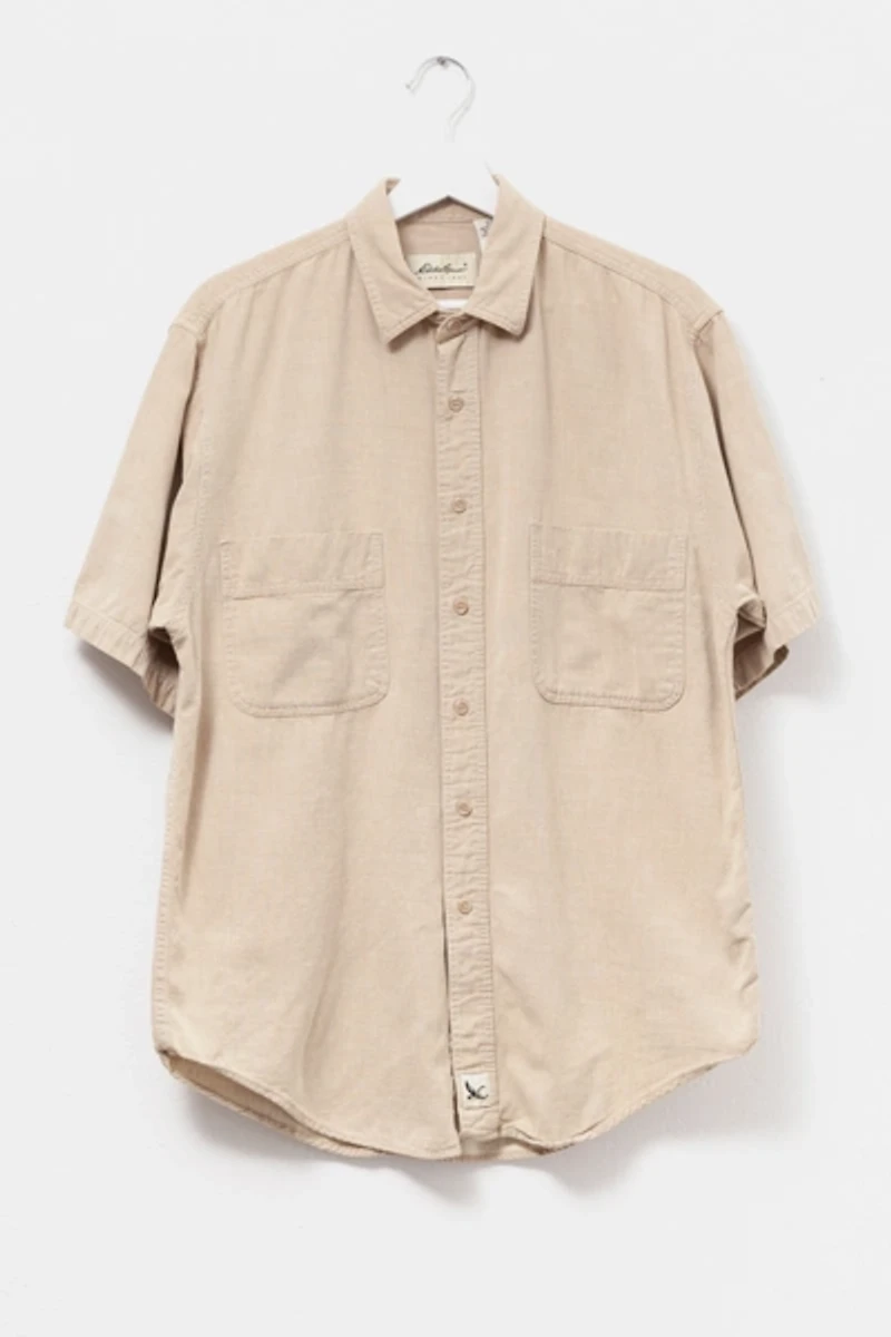 Vintage 1990s Eddie Bauer Brown Cotton Button Up Shirt