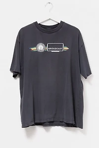 Vintage Y2K Distressed Black Graphic Broadcast T-Shirt