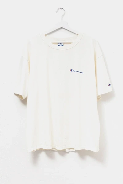 Vintage 1990s Distressed Champion Cotton Script Logo T-Shirt