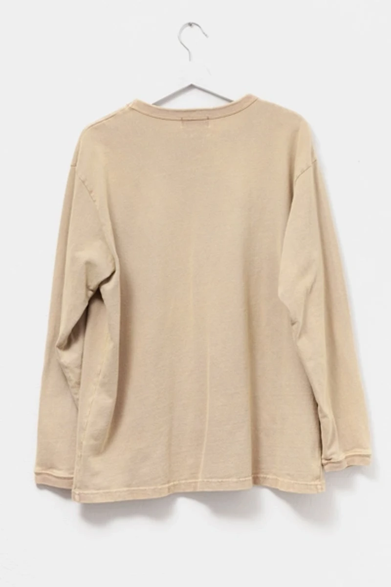 Vintage 1990s Distressed Cotton Velva Sheen Long Sleeve Pocket T-Shirt
