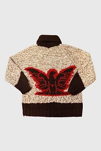 Vintage Eagle Cowichan Brown Knit Sweater