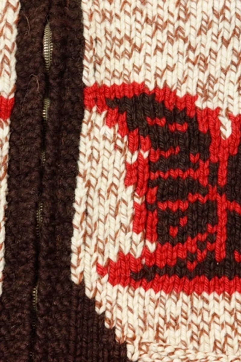 Vintage Eagle Cowichan Brown Knit Sweater