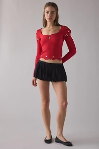 Joanie Embroidered Cropped Sweater
