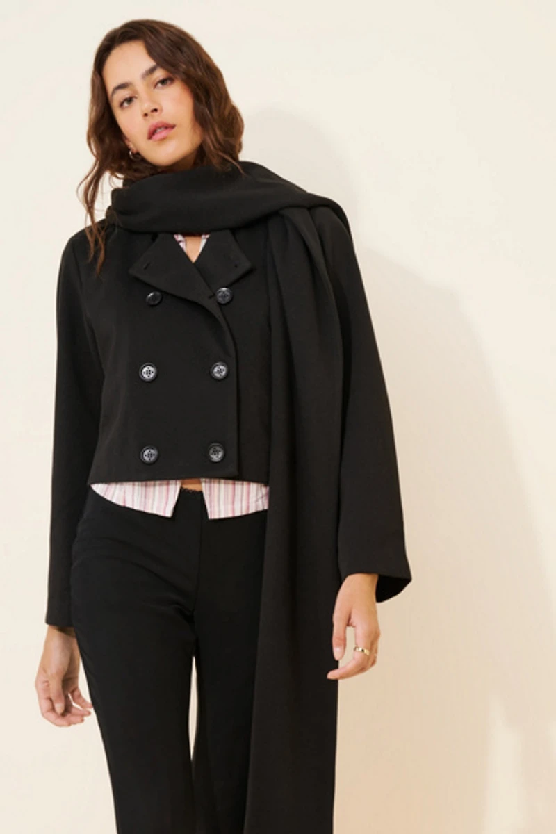 CAARA Jules Scarf Cropped Trench Coat