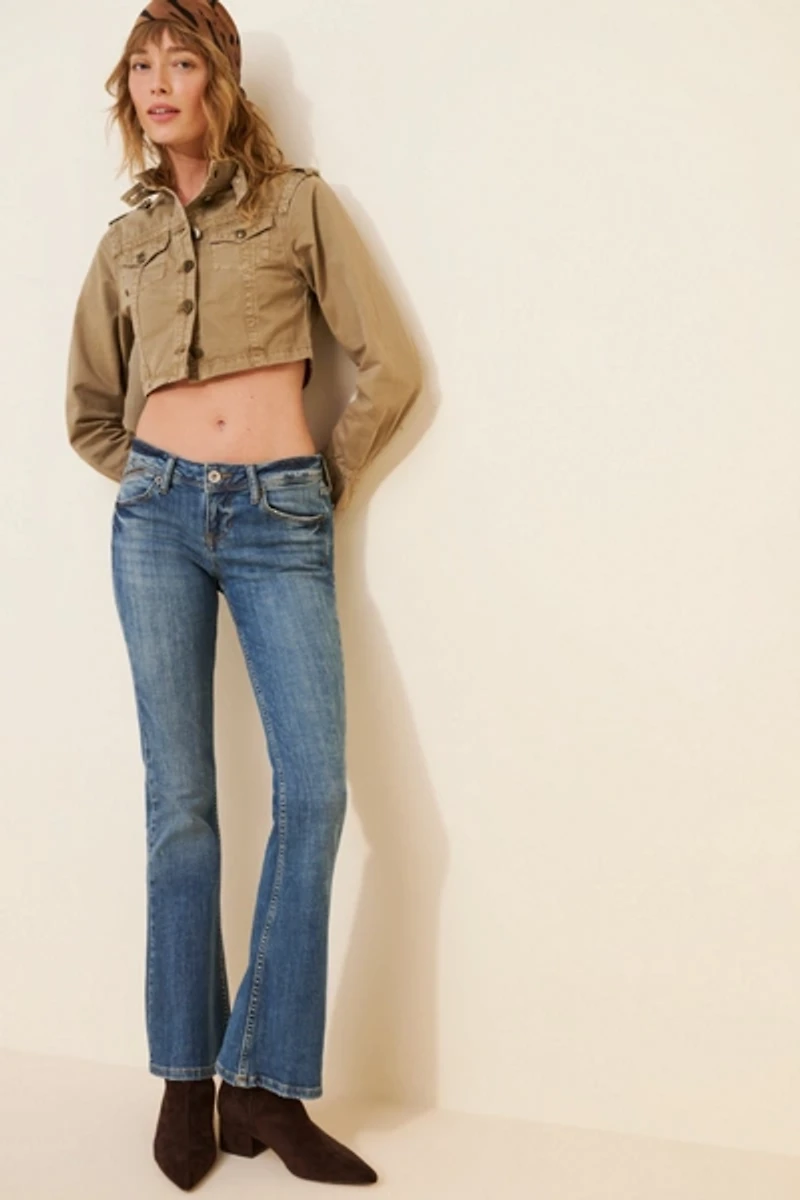 Abrand Jeans Cropped Denim Utility Jacket
