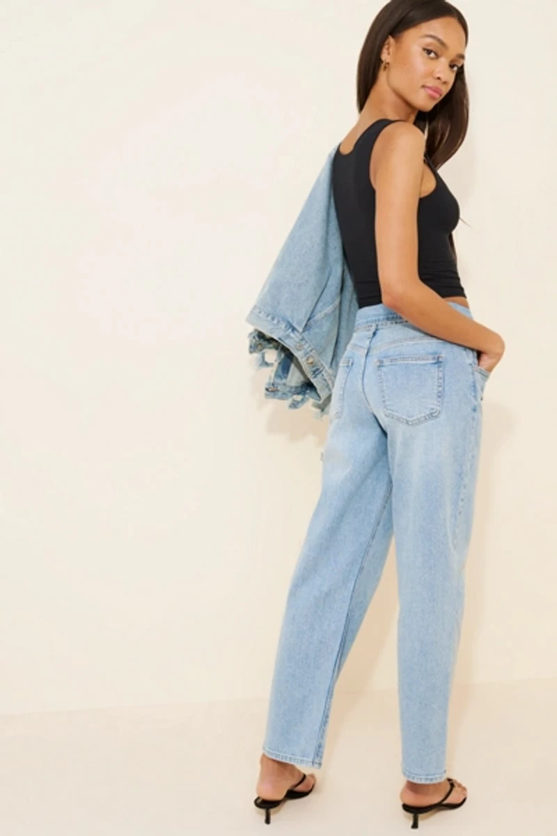 JUST BLACK DENIM Relaxed Folded Waist Jeans