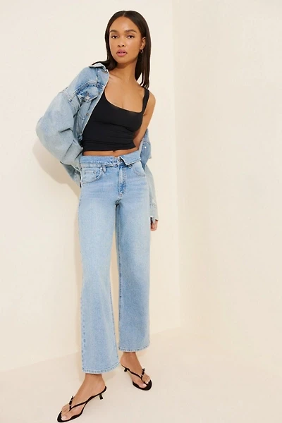 JUST BLACK DENIM Relaxed Folded Waist Jeans