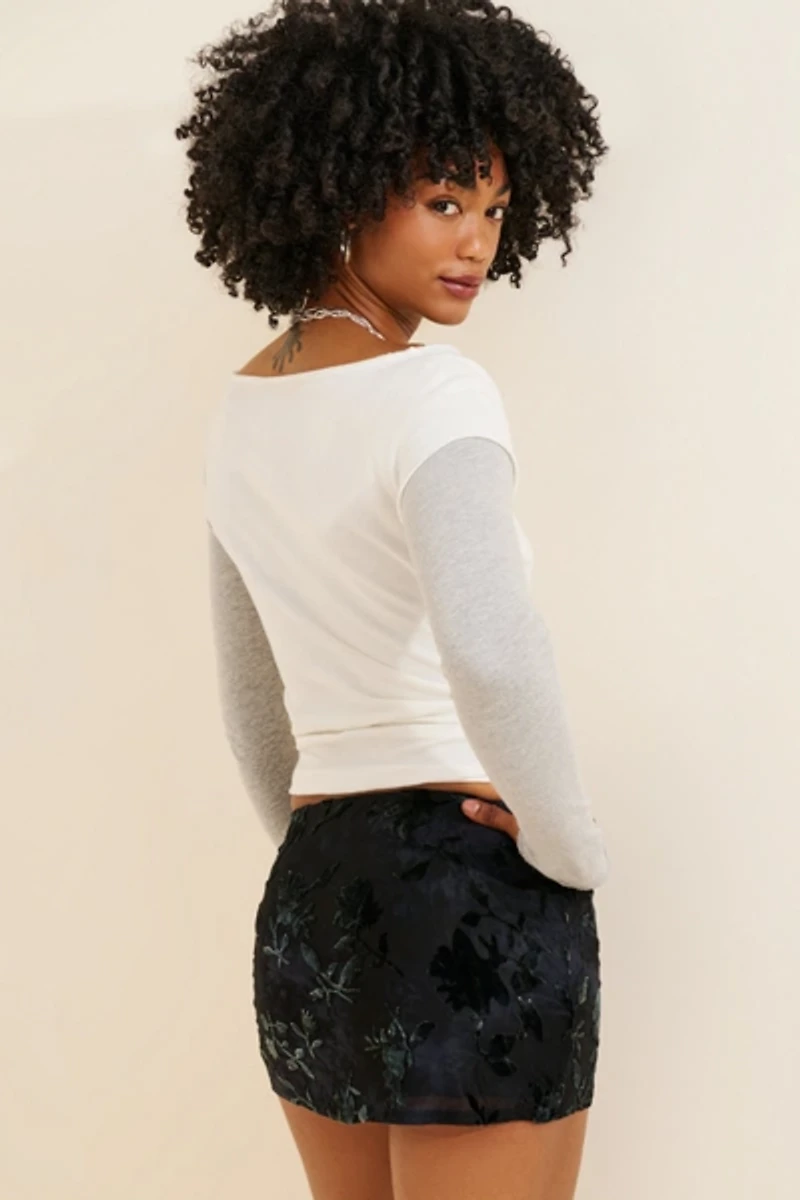 Motel Nidya Floral Mini Skirt