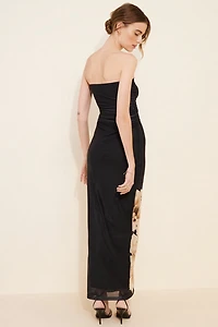 Lulu's Elio Strapless Mesh Dress