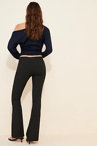 Hailey Stretch Pull-On Low-Rise Flare Pant