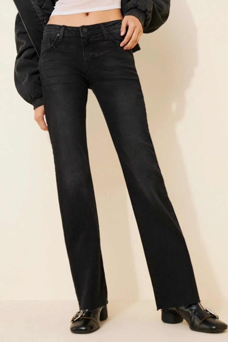 JUST BLACK DENIM Low-Rise Bootcut Jeans