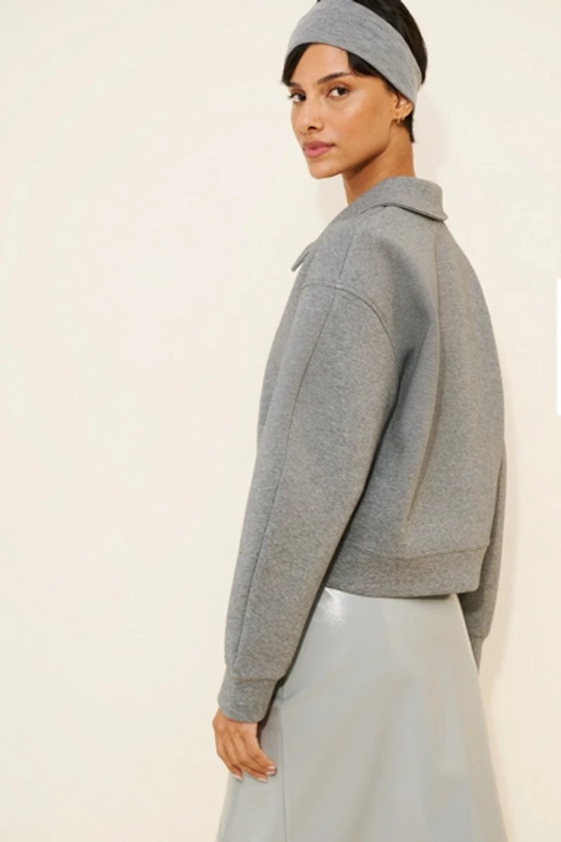 Grey Lab Sculptured Polo Sweatshirt