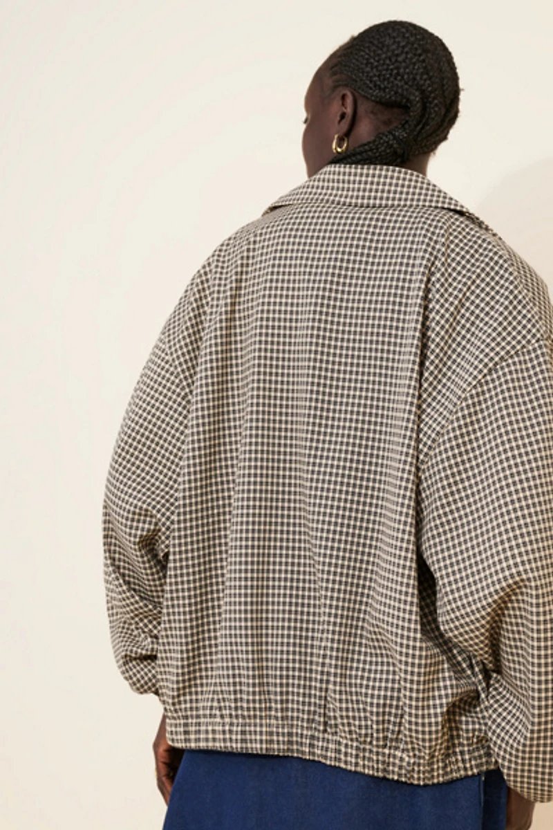 Daisy Street Collared Gingham Jacket