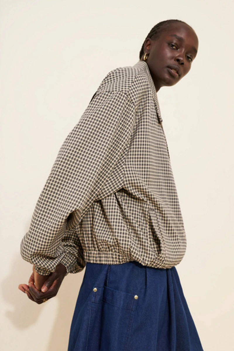 Daisy Street Collared Gingham Jacket