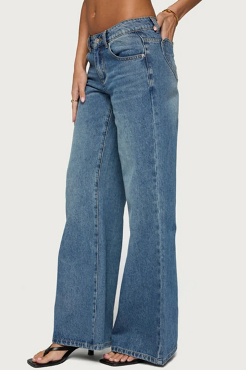Edikted Casta Heart Low Rise Baggy Jeans