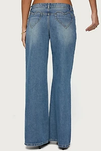 Edikted Casta Heart Low Rise Baggy Jeans