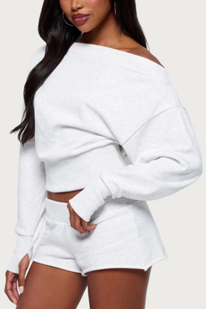 Edikted Hennie Off Shoulder Sweatshirt