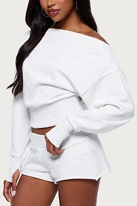 Edikted Hennie Off Shoulder Sweatshirt