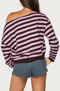 Edikted Campus Striped Knit Sweater