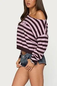 Edikted Campus Striped Knit Sweater