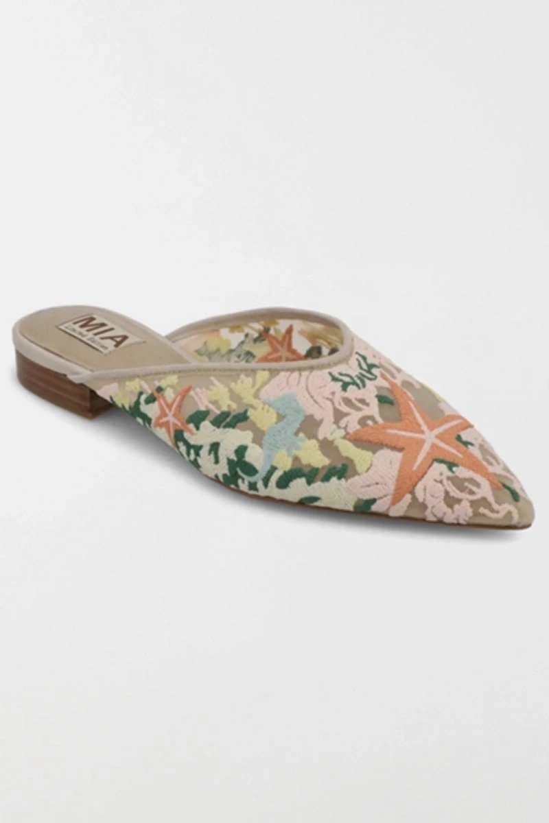 MIA Aita Embroidered Flat Mule