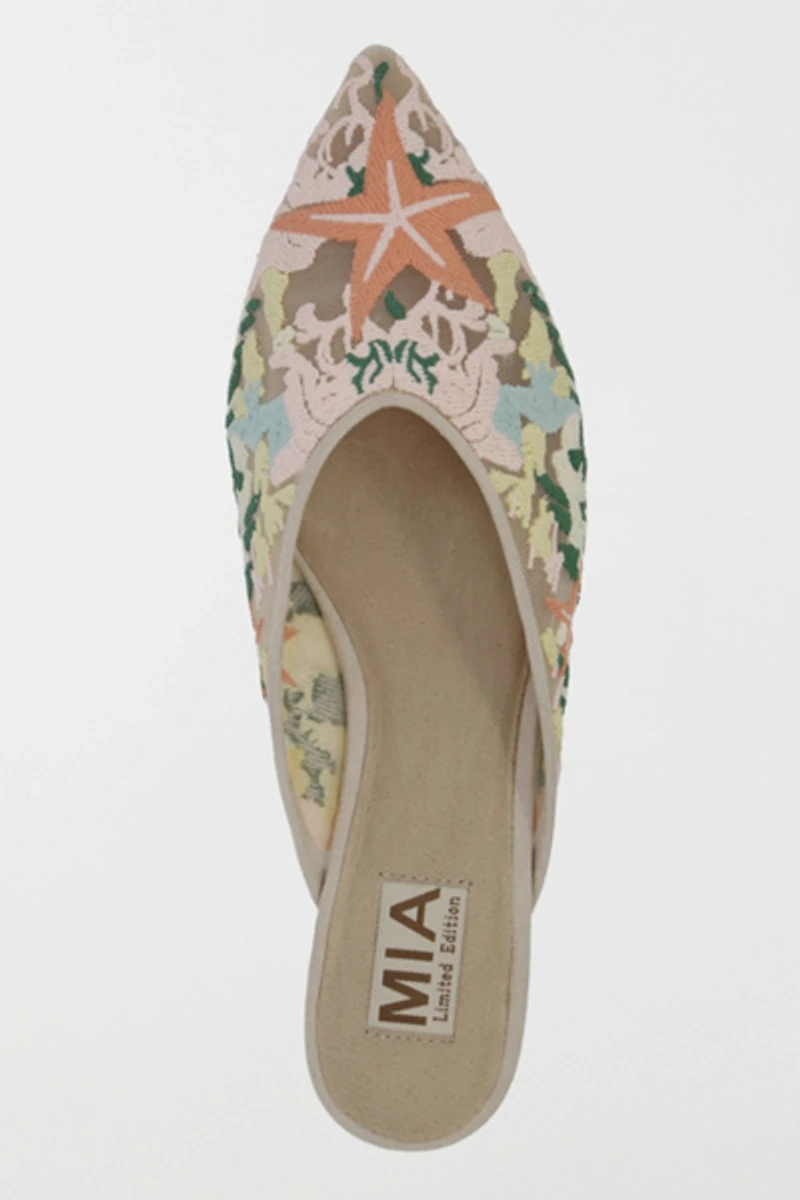 MIA Aita Embroidered Flat Mule