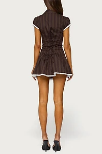 Edikted Clarah Striped Button Up Mini Dress