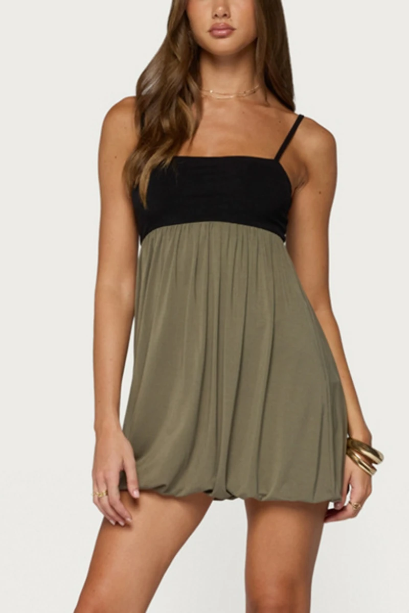 Edikted Jonna Contrast Bubble Mini Dress