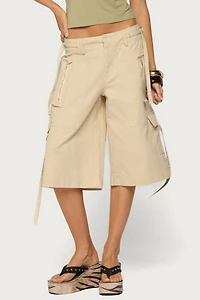 Edikted Avelisse Cotton Cargo Bermuda Shorts