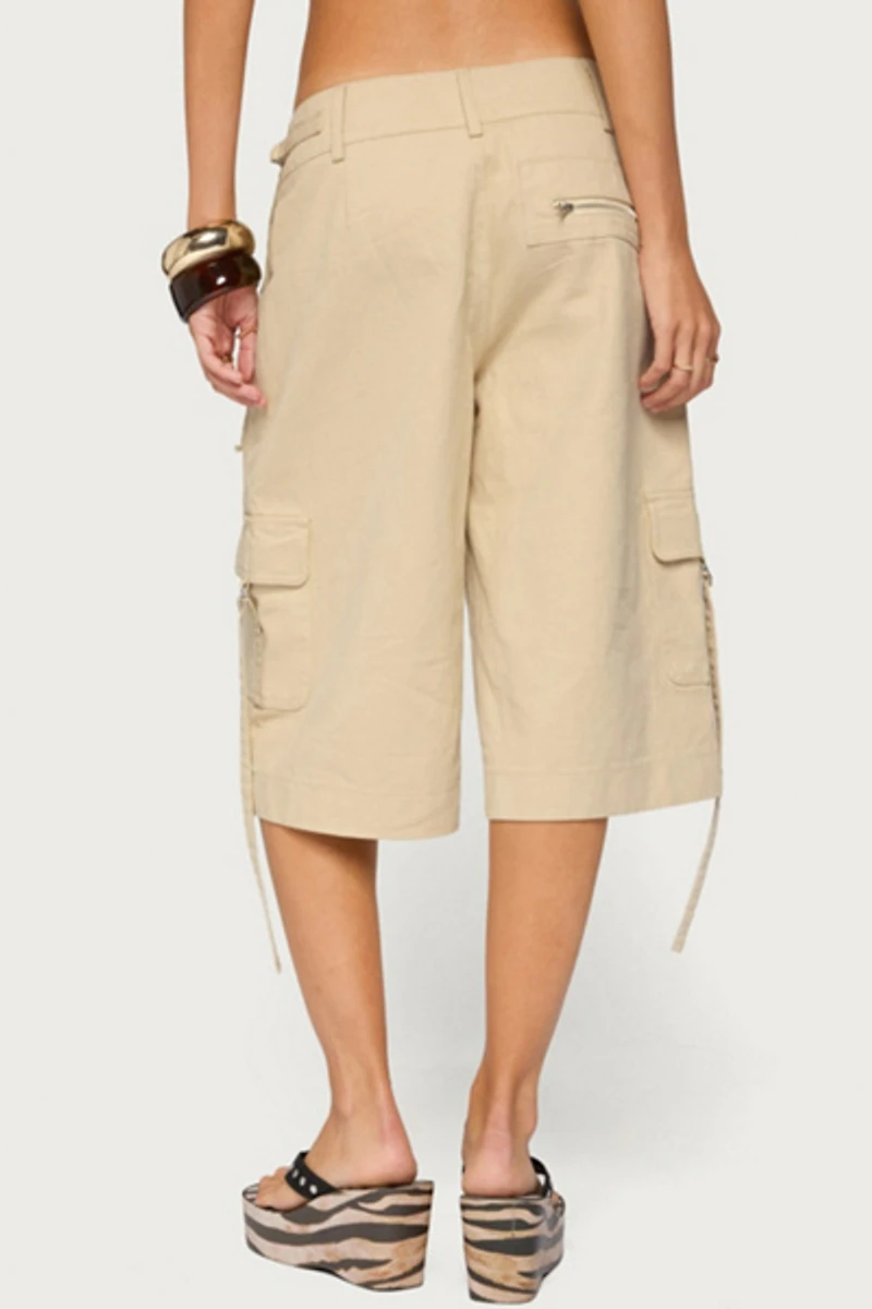 Edikted Avelisse Cotton Cargo Bermuda Shorts