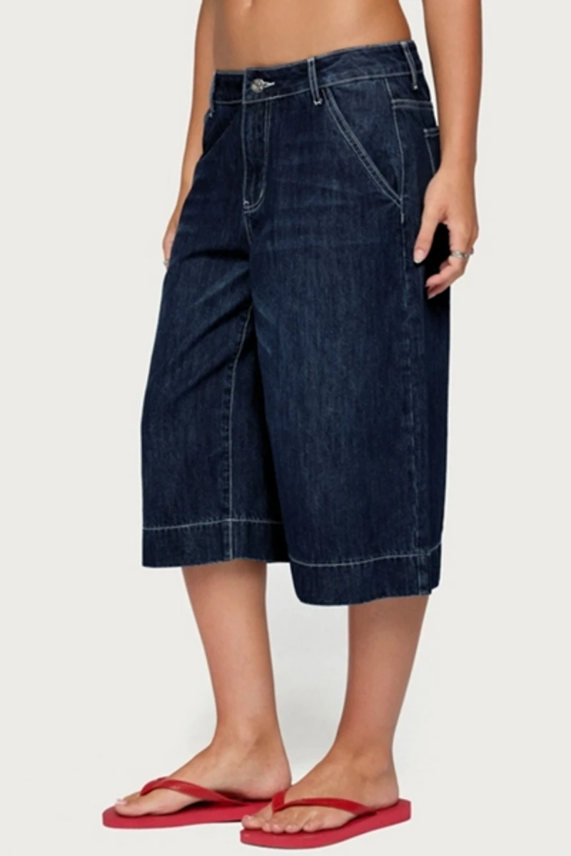 Edikted Letty Low Rise Denim Bermuda Shorts