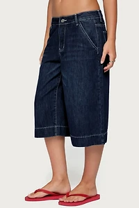 Edikted Letty Low Rise Denim Bermuda Shorts