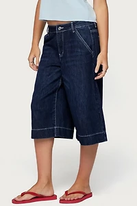 Edikted Letty Low Rise Denim Bermuda Shorts